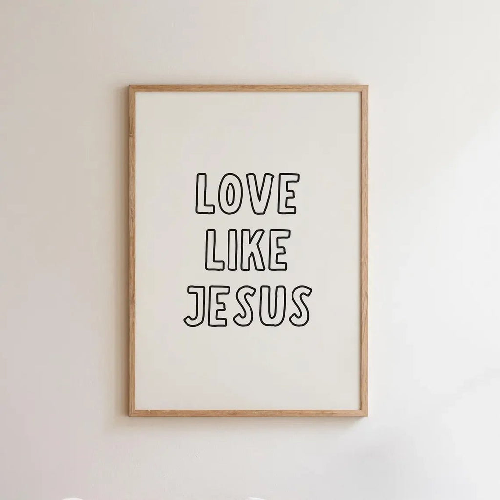 Modern Christian Wall Decor, Love Like Jesus Christian Poster Retro Christian Wall Art, Christian Gifts Digital Art, Printable by Creative Vault Marketplace