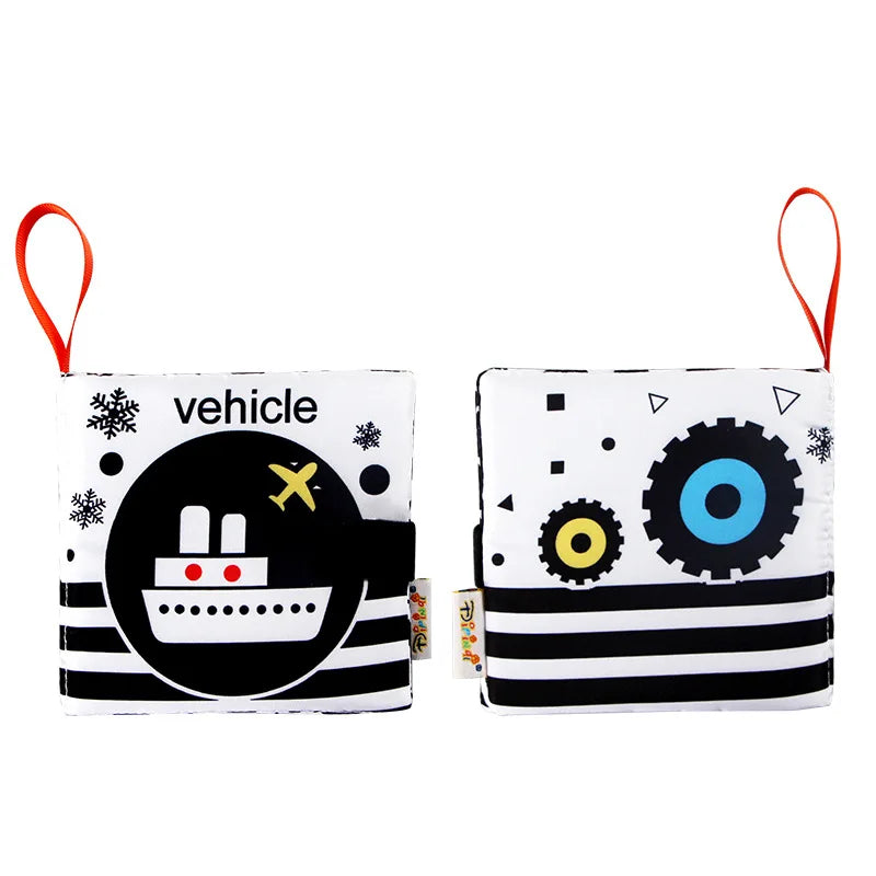 Newborn Soft Cloth Books Black and White Book Books 0-36 Months Early Learning Educational Toys by Creative Vault Marketplace