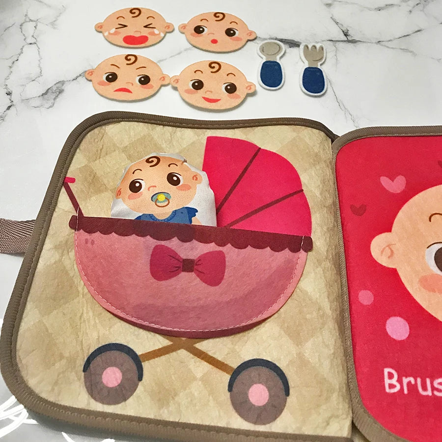 Early Education English Interactive Cognitive Cloth Books Baby Learning Books Baby Soft Books Children's Toys by Creative Vault Marketplace
