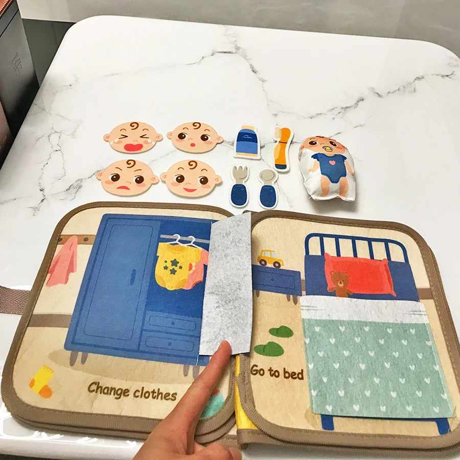 Early Education English Interactive Cognitive Cloth Books Baby Learning Books Baby Soft Books Children's Toys by Creative Vault Marketplace