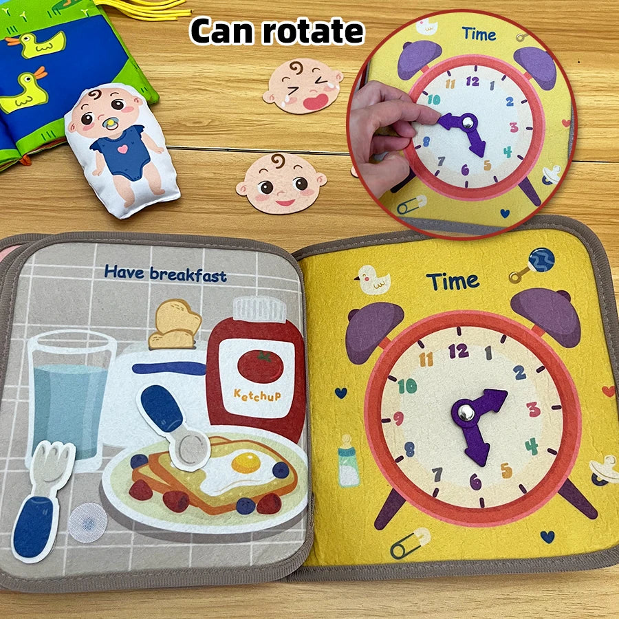 Early Education English Interactive Cognitive Cloth Books Baby Learning Books Baby Soft Books Children's Toys by Creative Vault Marketplace
