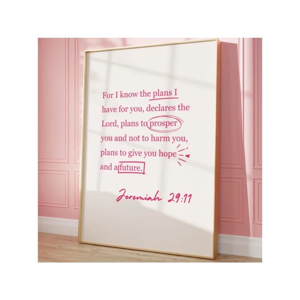Frameless Fashion Pink Girly Christian Wall Art,God Is Good To Print All The Time,You Are My Print,Living Room Wall Art Decor by Creative Vault Marketplace