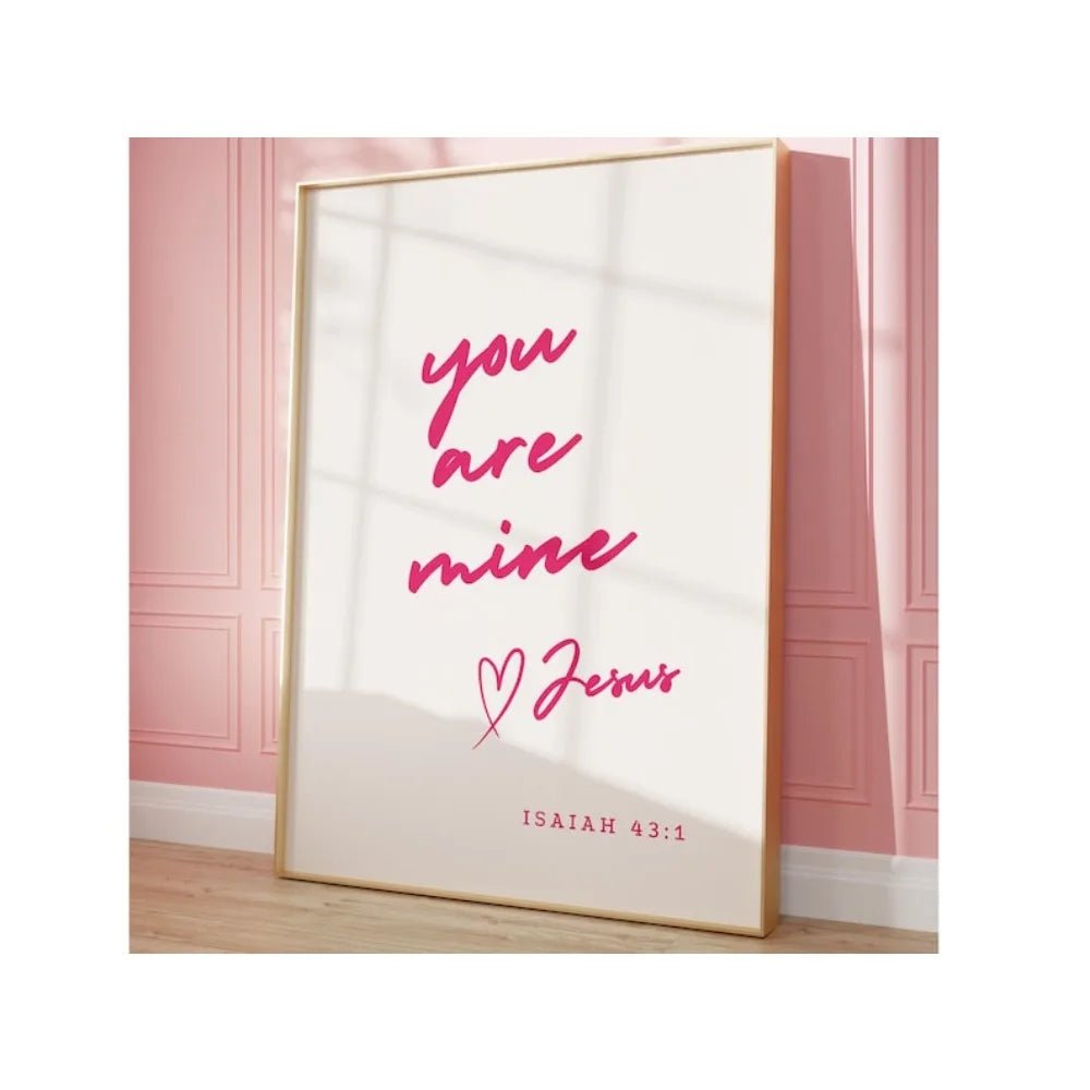 Frameless Fashion Pink Girly Christian Wall Art,God Is Good To Print All The Time,You Are My Print,Living Room Wall Art Decor by Creative Vault Marketplace