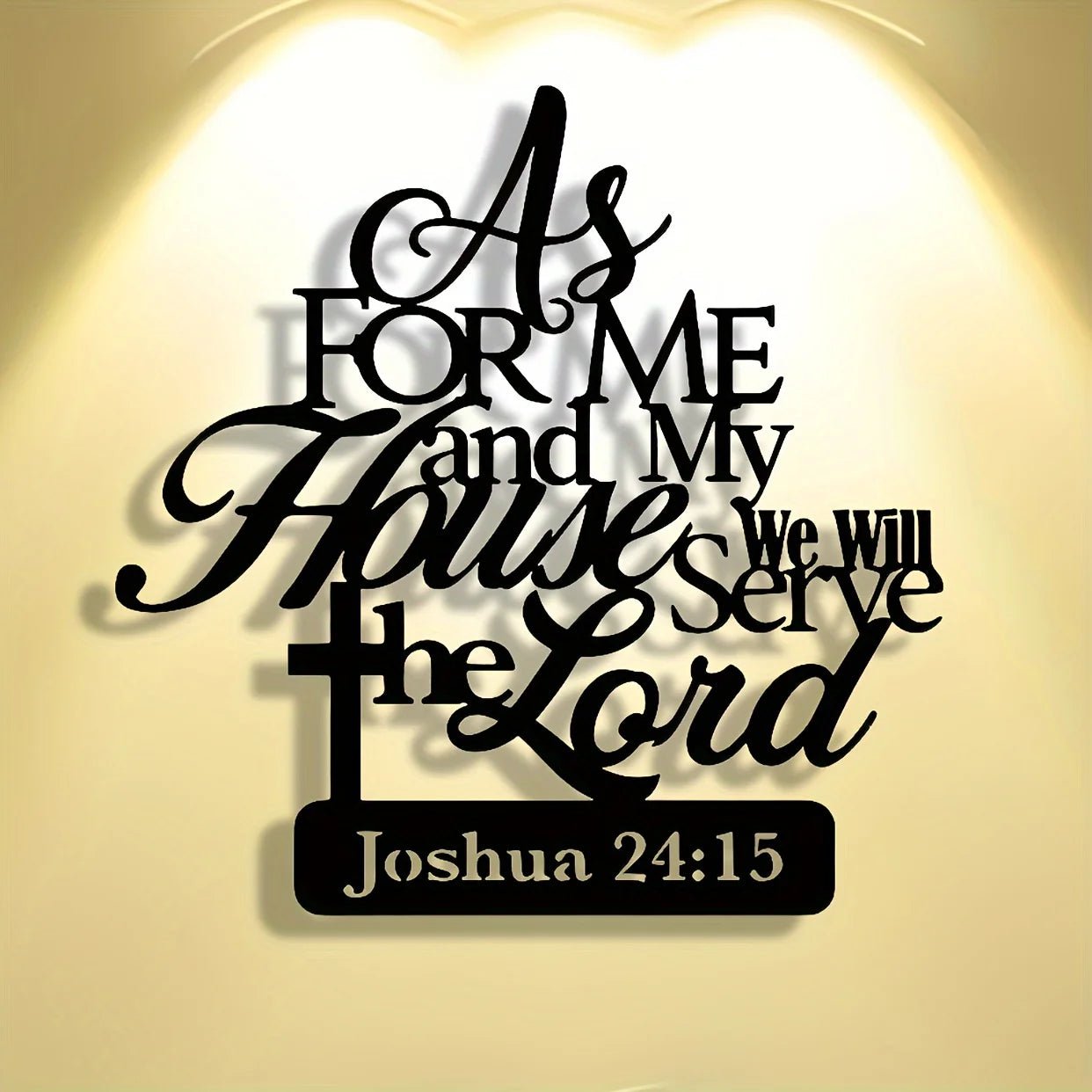 As For Me And My House We Will Serve The Lord Metal Wall Art - Vintage Inspirational Home Decor by Creative Vault Marketplace