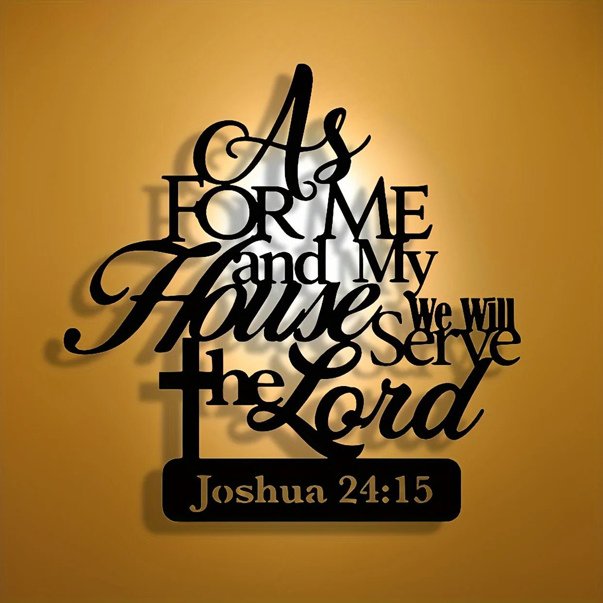 As For Me And My House We Will Serve The Lord Metal Wall Art - Vintage Inspirational Home Decor by Creative Vault Marketplace