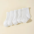 5 Pairs/Set 2025 New Born Baby Children Cotton Socks Fashion White For 0-2 Years Kids Baby Girl Boy Socks by Creative Vault Marketplace