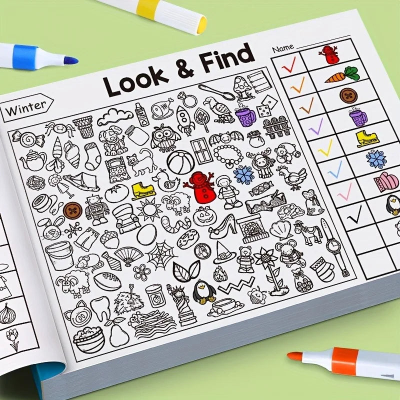 Children's Search for Items Game, Enhance Visual Perception, Fun Coloring Book, Focus and Attention, Handwriting Exercise Book by Creative Vault Marketplace