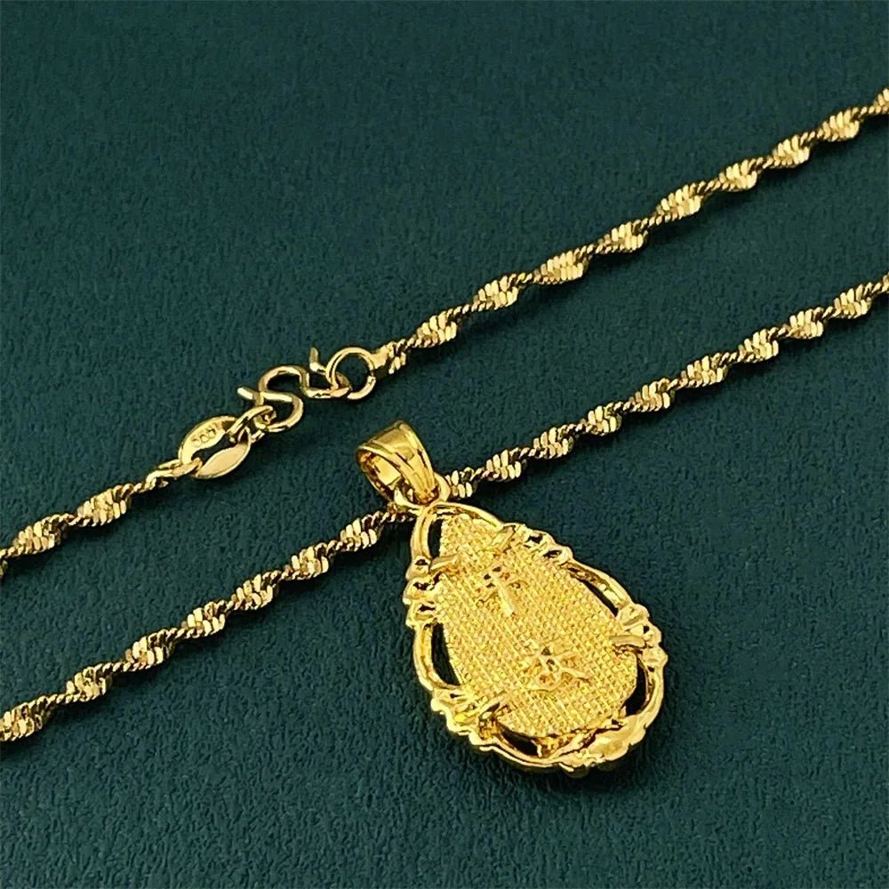 Luxury 925 Sterling Silver Gold Plated Religious Creed Necklace for Women Men Jewelry by Creative Vault Marketplace