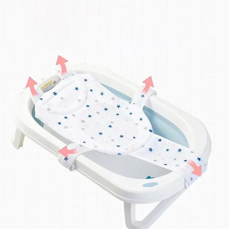 Baby Bath Net Mat Children Newborn Adjustable Bathtub Pillow Seat Cushion Cross-shaped Anti-slip Bathtub Shower Cradle Bed Seat by Creative Vault Marketplace