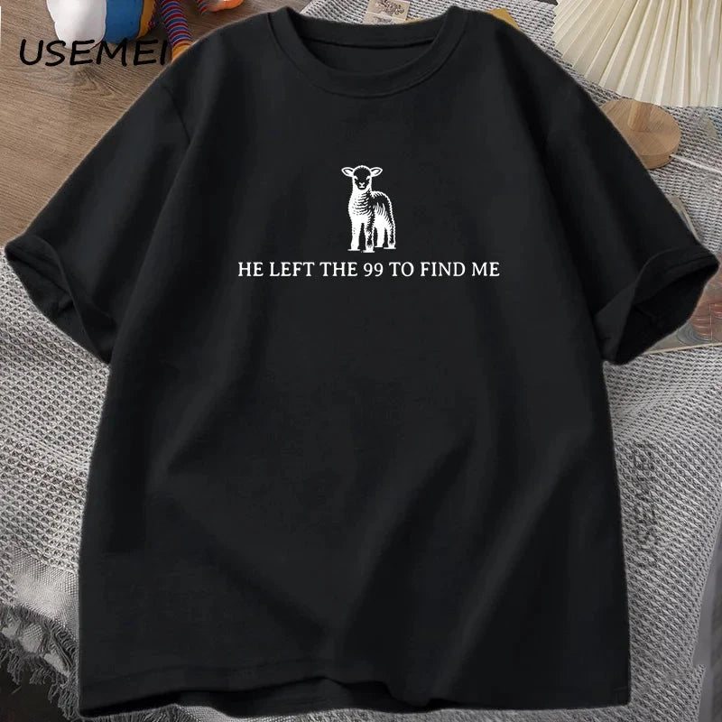 Inspiring Christian Graphic T-Shirt: He Left The 99 - Faith-Based Style for Everyday Wear by Creative Vault Marketplace