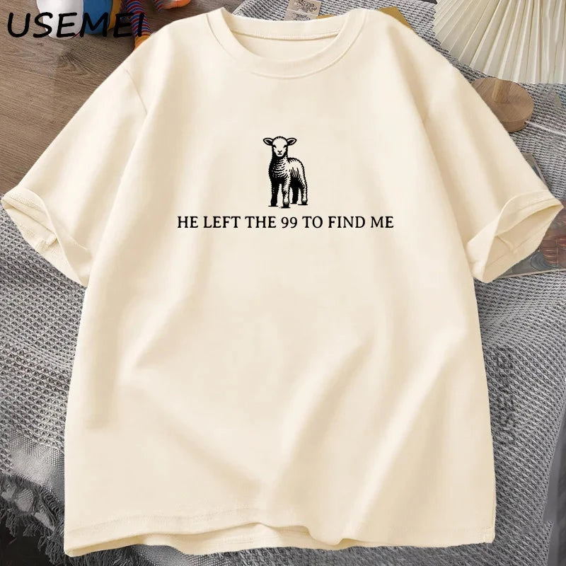 Inspiring Christian Graphic T-Shirt: He Left The 99 - Faith-Based Style for Everyday Wear by Creative Vault Marketplace