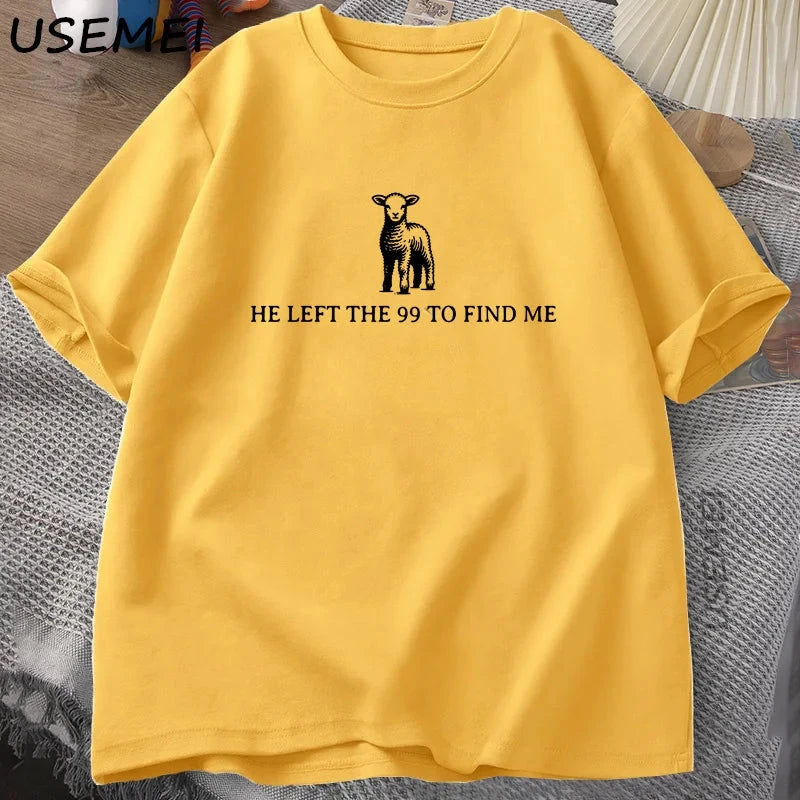 Inspiring Christian Graphic T-Shirt: He Left The 99 - Faith-Based Style for Everyday Wear by Creative Vault Marketplace