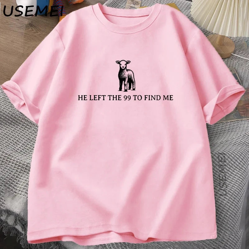 Inspiring Christian Graphic T-Shirt: He Left The 99 - Faith-Based Style for Everyday Wear by Creative Vault Marketplace