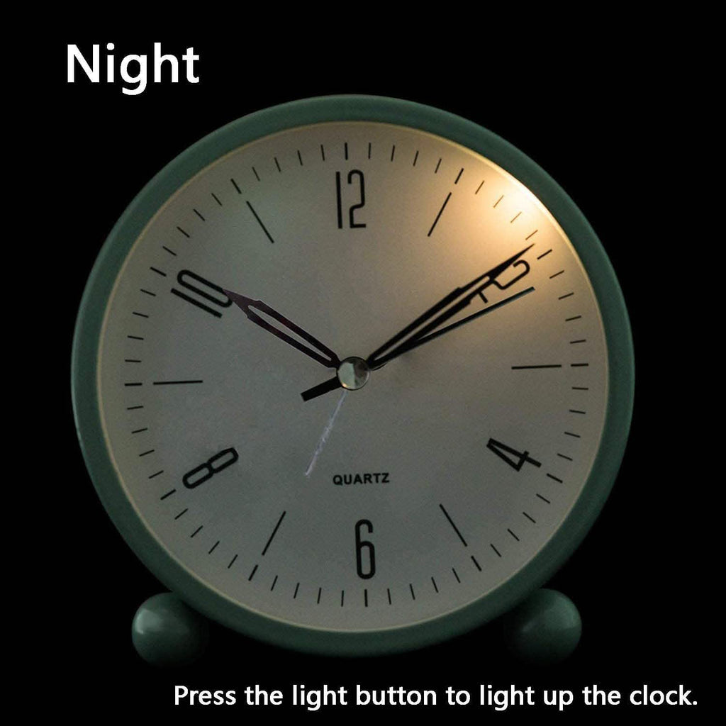 4" Super Silent Non Ticking Analog Alarm Clock with Night Light by DailySale