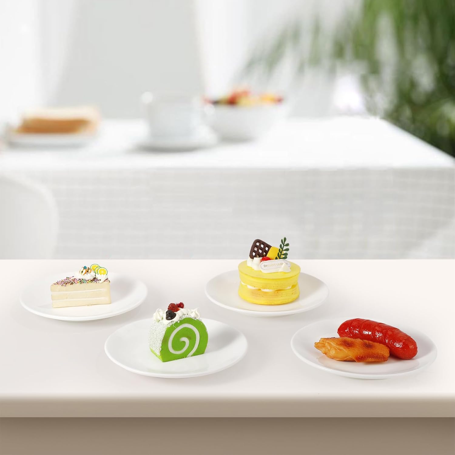 8 Pcs Porcelain Dessert Plates,6 inch White Appetizer Plates,Round Small White Plates,Small Plates for Appetizers,Ceramic Dessert Plate for Cake Snacks,Microwave Oven and Dishwasher Safe by EasyOptionXY