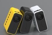 Mini LED Projector - White Edition, Wireless & Wired Screen Mirroring, 15-100 Inch, 24 ANSI Lumen, Portable Home Theater For Smartphones, 110x90x50mm by Creative Vault Marketplace