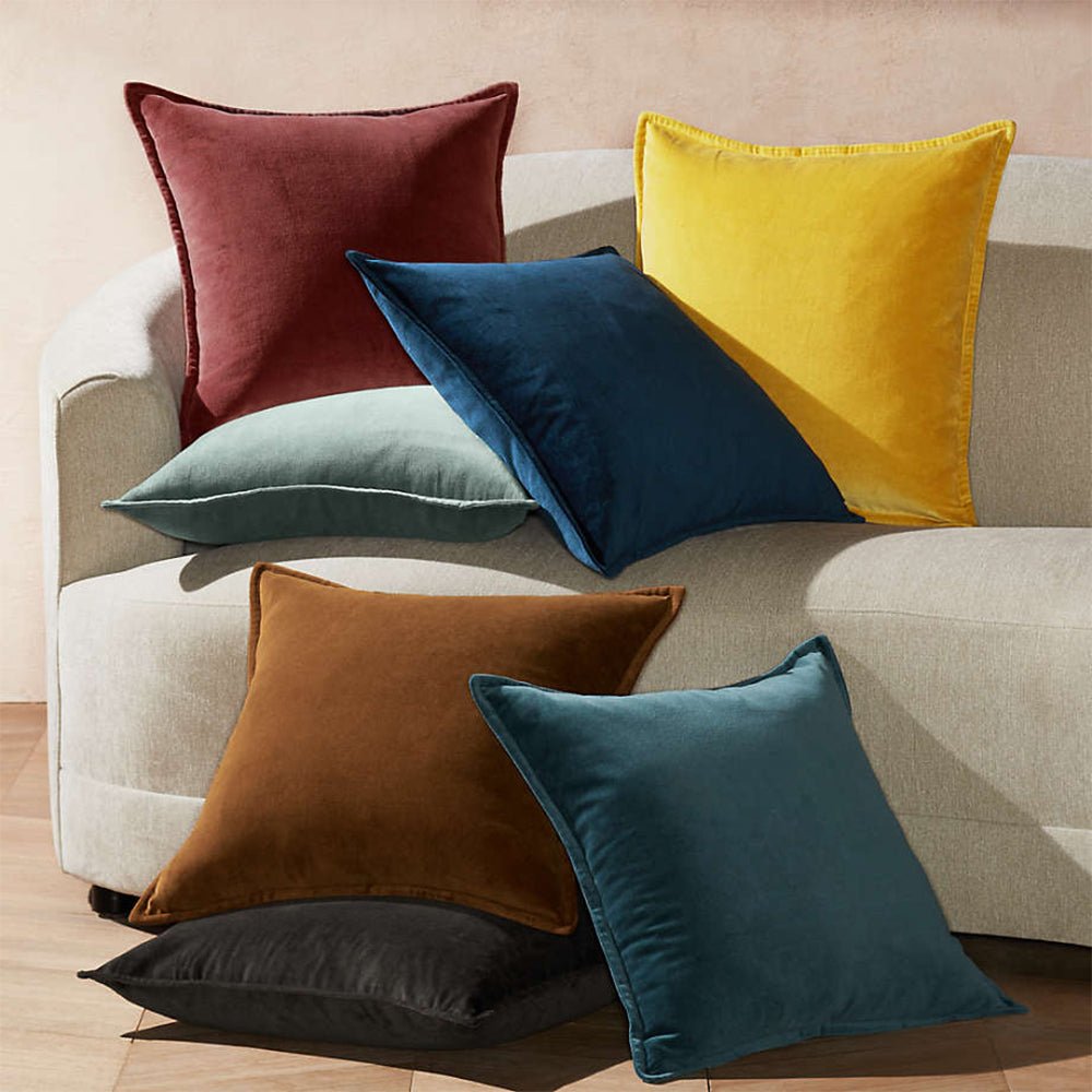 Throw Pillow Cover with 450g Insert, dark-grey, velvet, 20X20, Decorative Cushion – Fancy & Stacy by Fancy & Stacy