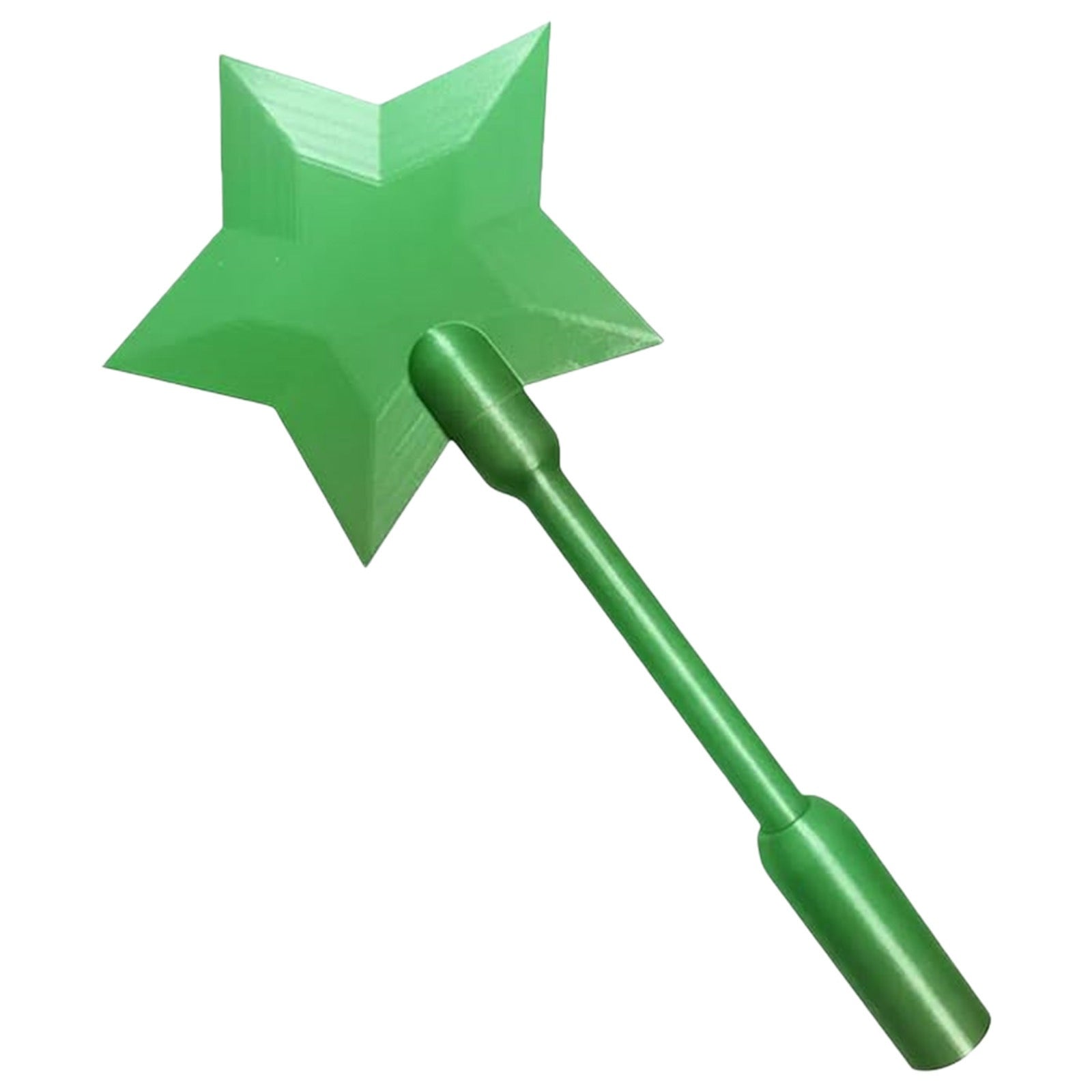 Bright green Magic Tap payment wand with a star-shaped head and a slim, cylindrical handle.