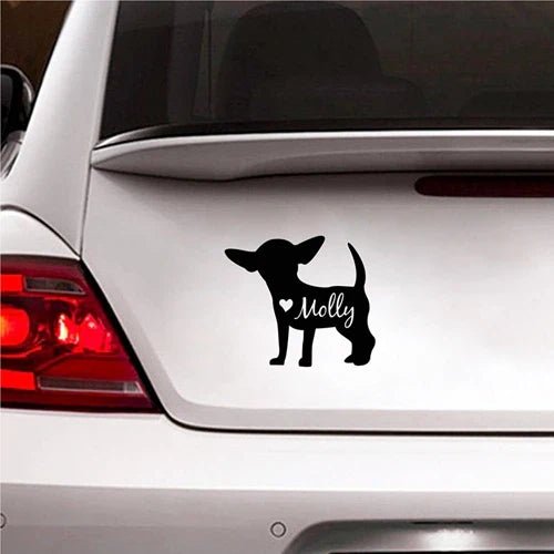 Custom Chihuahua Dog Name Decal | Personalized Vinyl Sticker for Car Window Laptop by Game On Interactive LLC (OnlyTenBucks.com)