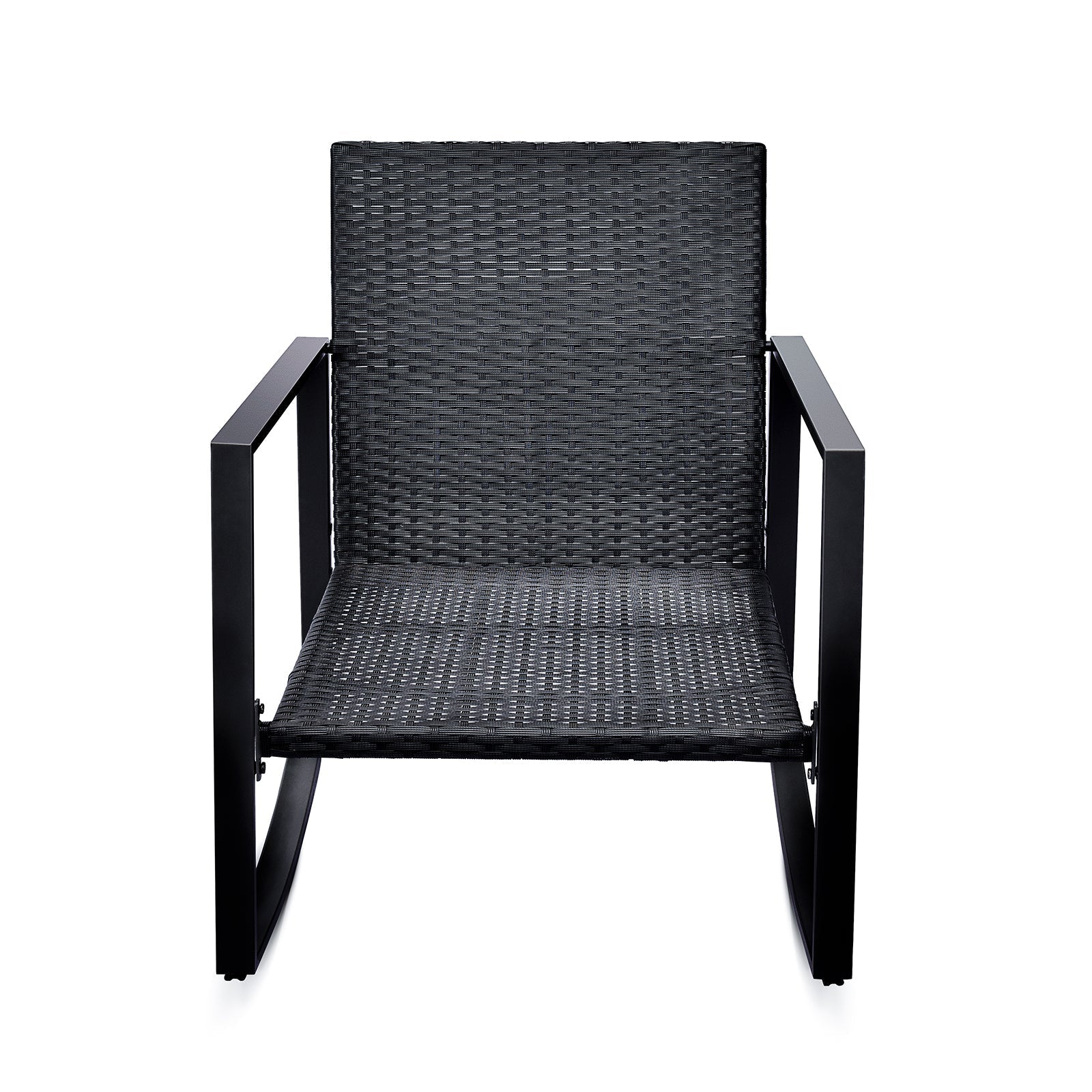 3 Pieces Patio Bistro Set Outdoor Rocking Chair with Blue Cushion for Yard Garden Poolside by HouseOfZazla