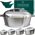Ultimate Oval Collection - 4-Piece Cast Aluminum Oval Dutch Oven Set Includes 11", 13", 15" & 18" Ovals by MAGNAWARE