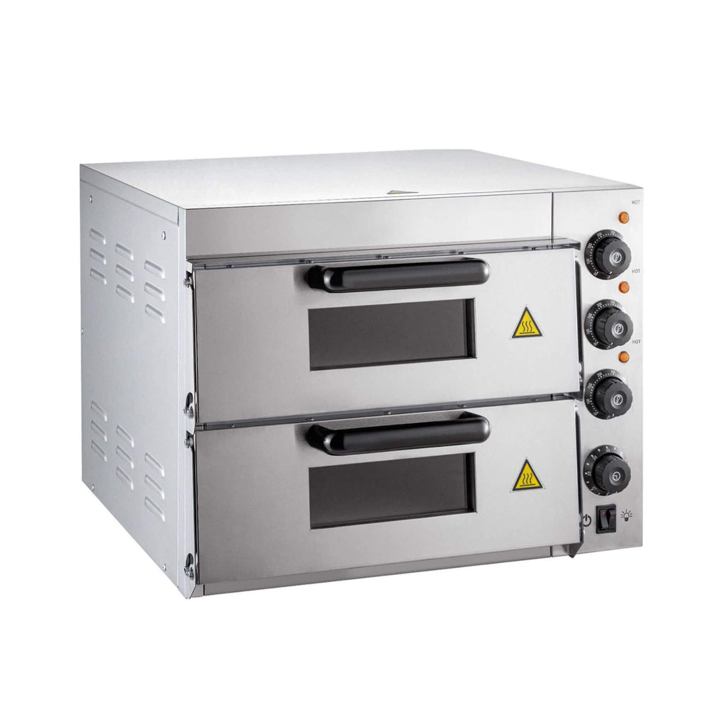 Heavy-Duty Electric 2000W Indoor Commercial Countertop Double Deck Pizza Oven (SAK36147) by SAKSBY WHOLESALE