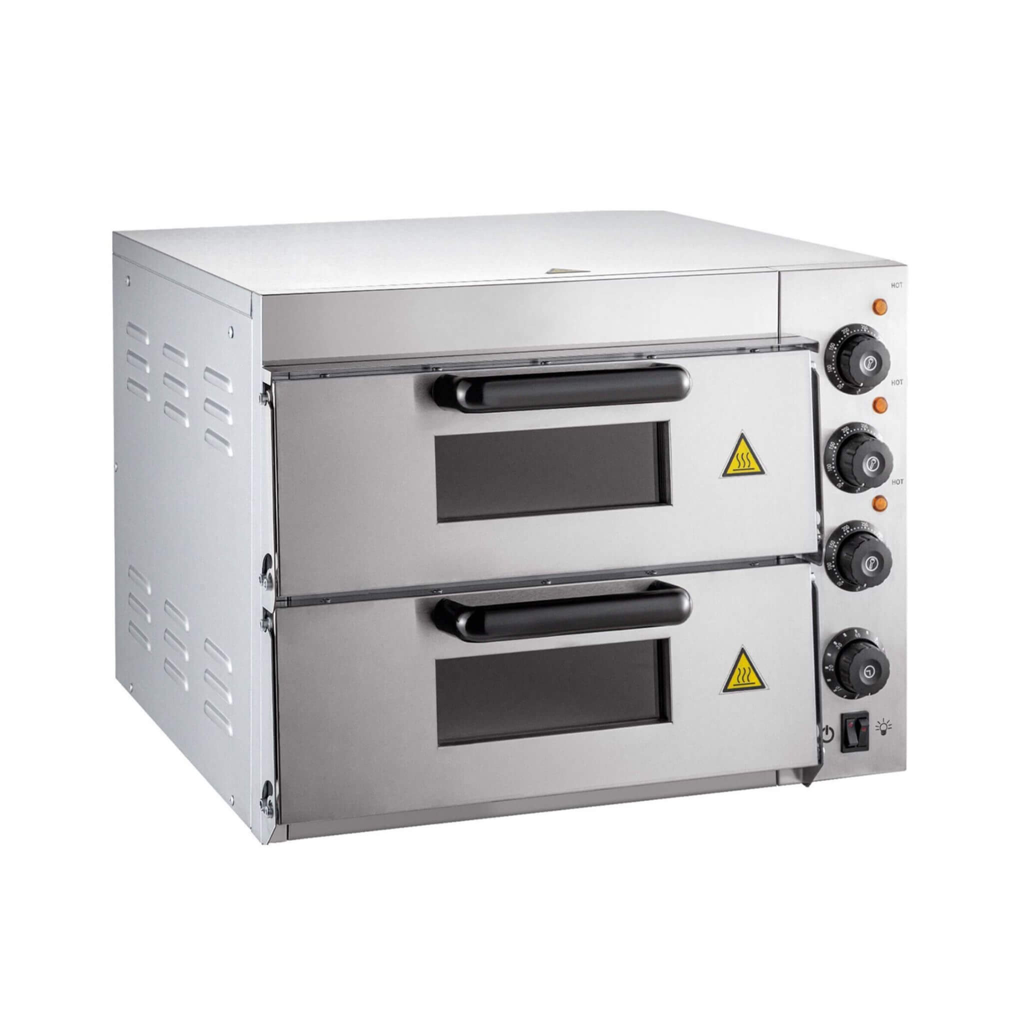 Heavy-Duty Electric 2000W Indoor Commercial Countertop Double Deck Pizza Oven (SAK36147) by SAKSBY WHOLESALE