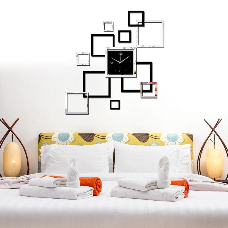 Large Modern Acrylic Mirror Wall Clock – 3D DIY Home Decor by Stevvex