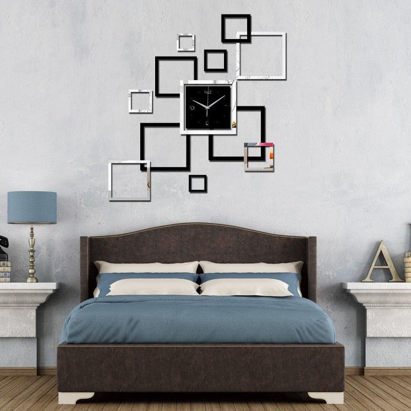 Large Modern Acrylic Mirror Wall Clock – 3D DIY Home Decor by Stevvex