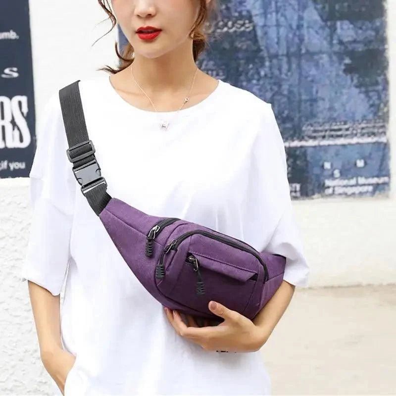 Retro Canvas Crossbody Waist Bag – Large Capacity Fanny Pack for Travel by Stevvex