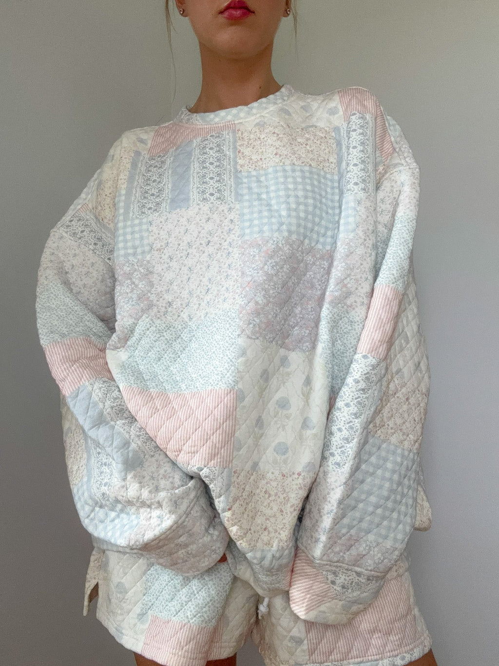 Shades Of Blue Quilted Pastel Sweatshirt by Sunkissedcoconut