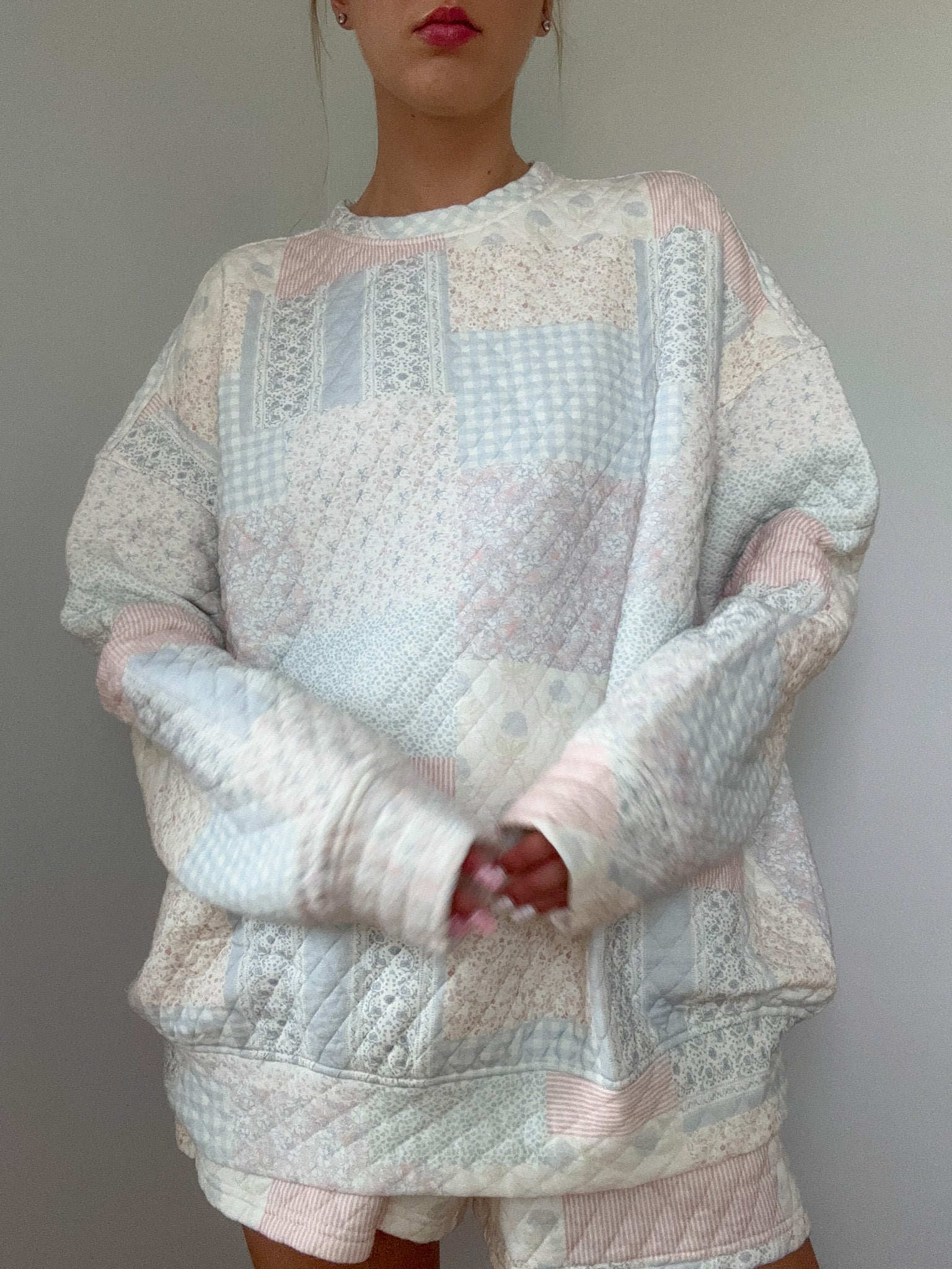 Shades Of Blue Quilted Pastel Sweatshirt by Sunkissedcoconut