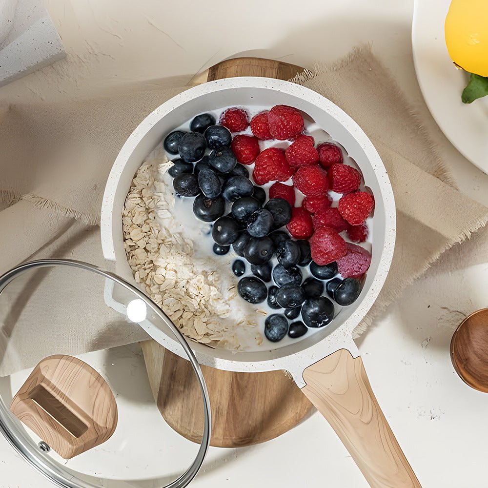 Medical stone non-stick pot soup pot stew pot frying pan wok milk pot frying pan steaming marble granite pot set by V.I.P Digital Presence