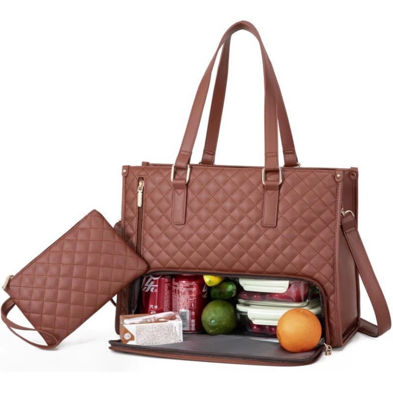 2-in-1 Travel Tote: Laptop & Insulated Lunch Bag. Ideal for Business, Work, Nursing, Office, College, Casual Use by V.I.P Digital Presence