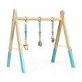 Portable 3 Wooden Newborn Baby Exercise Activity Gym Teething Toys Hanging Bar-Blue by VYSN