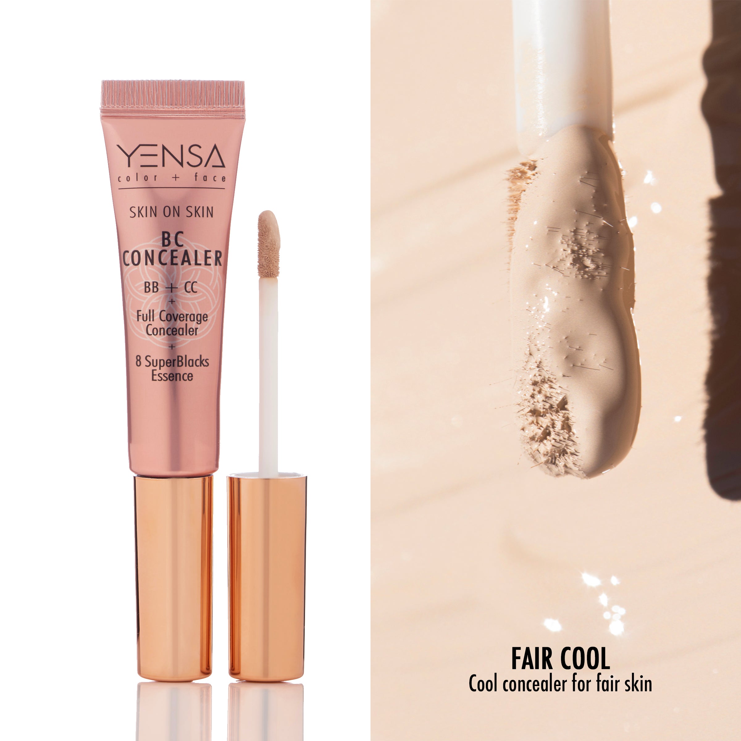 Skin On Skin BB + CC Full Coverage Hyaluronic Serum Concealer by YENSA